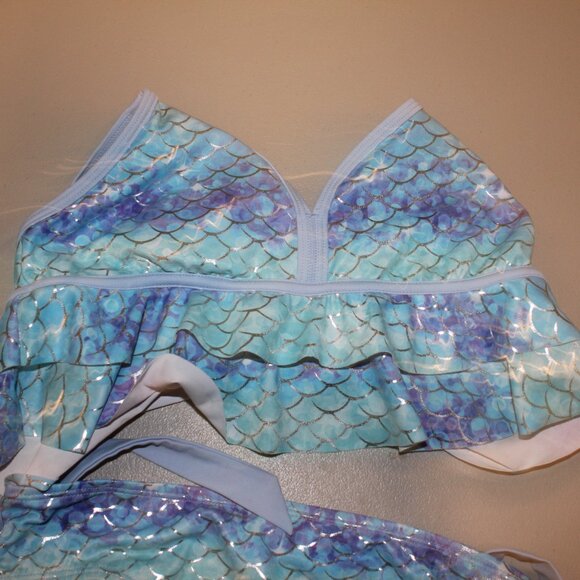 Blue Mermaide 2 Pcs Justice Bikini Swimsuit Size 12 - Picture 2 of 11